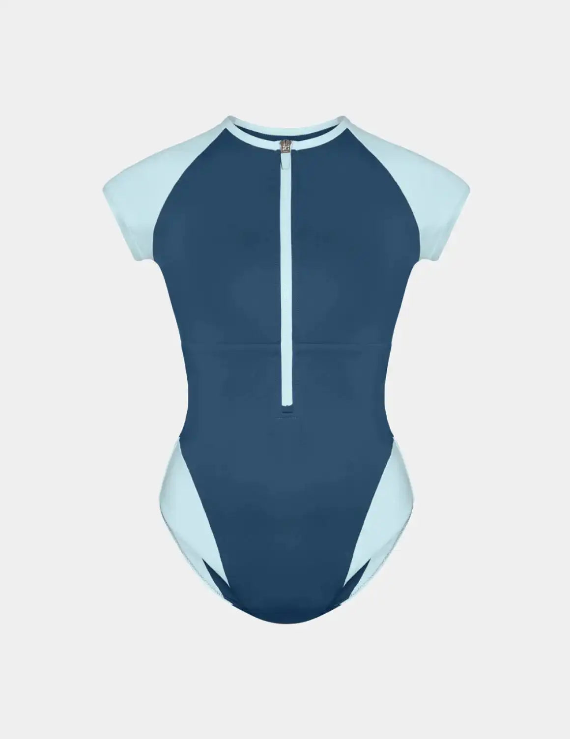 Cap-Sleeve One Piece Swimsuit - Color Block - Last Call