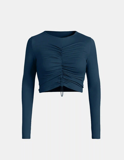 Ruched Long Sleeve Swim Top